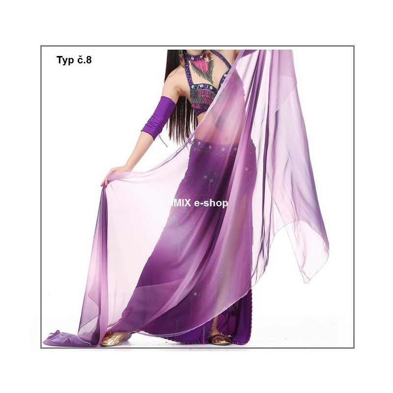 Luxusní duhové taneční závoje - obdélníkové (31 barev)
