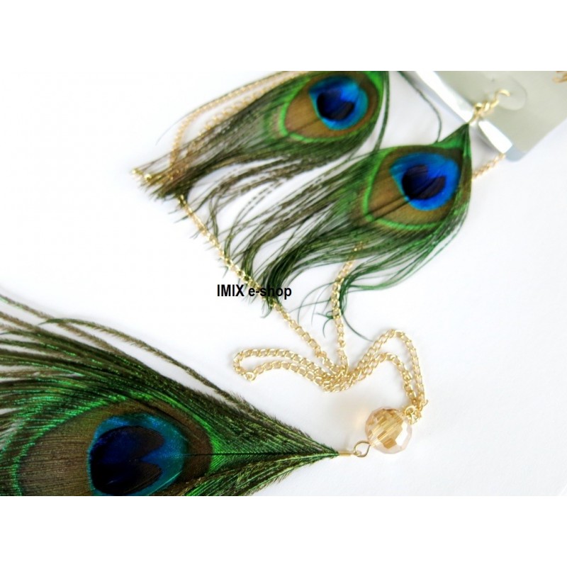 Náhrdelník a náušnice PAVÍ komplet s korálkem Náhrdelník a náušnice PAVÍ komplet s korálkem