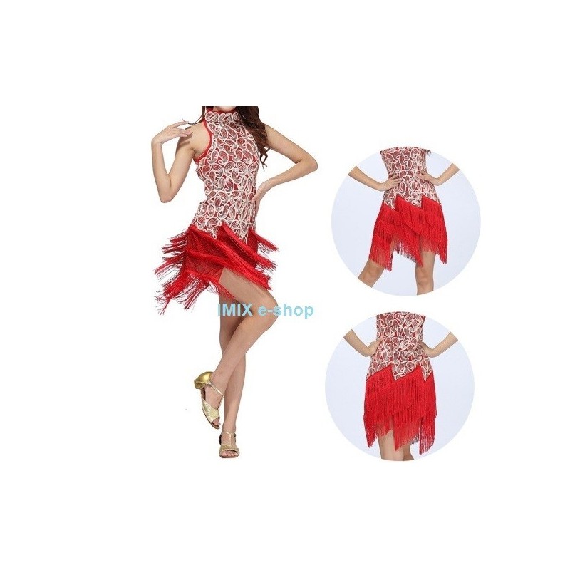 Krátké taneční třásňové šaty Adelina