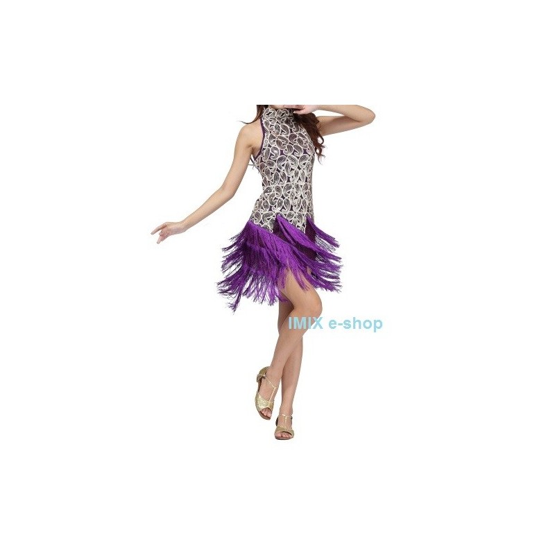 Krátké taneční třásňové šaty Adelina