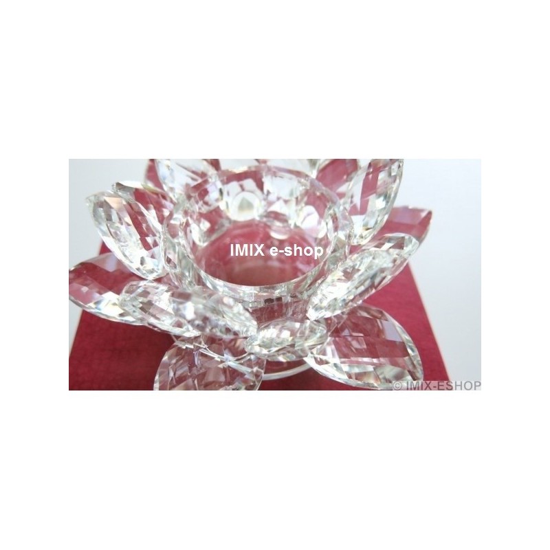 Feng-Shui Křišťálový lotos střední, svícen Čirý Feng-Shui Křišťálový lotos střední, svícen Čirý