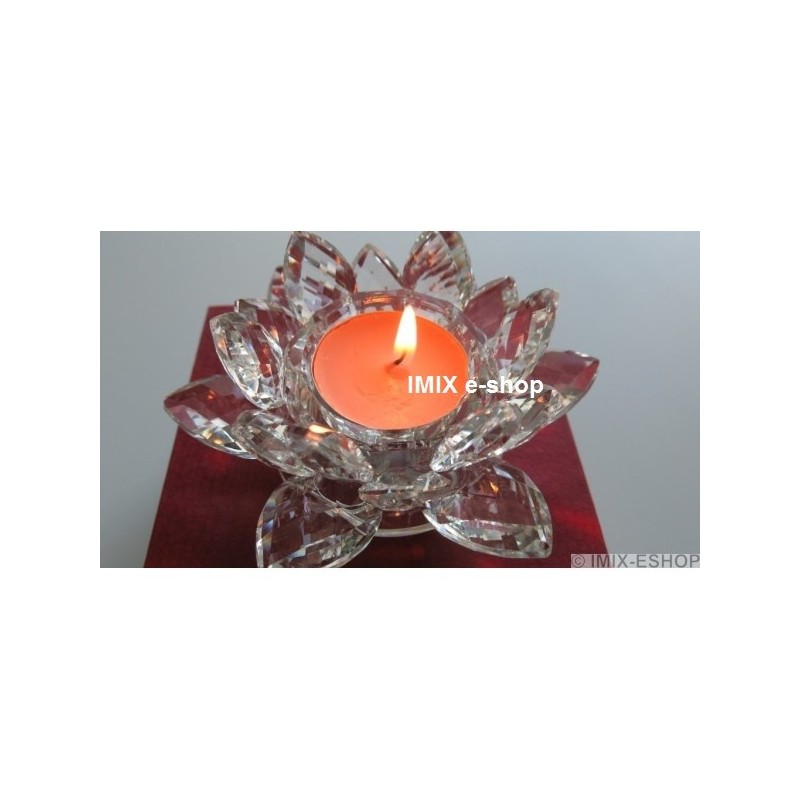 Feng-Shui Křišťálový lotos střední, svícen Čirý Feng-Shui Křišťálový lotos střední, svícen Čirý