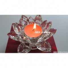 Feng-Shui Křišťálový lotos střední, svícen Čirý