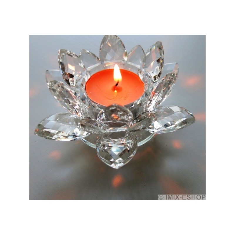 Feng-Shui Křišťálový lotos střední, svícen Čirý Feng-Shui Křišťálový lotos střední, svícen Čirý