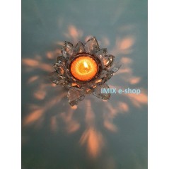 Feng-Shui Křišťálový lotos střední, svícen Čirý