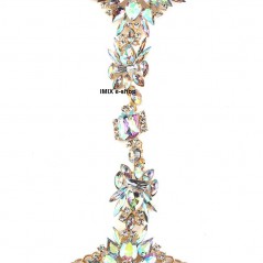 Štrasový náhrdelník přes trup s duhovými kameny