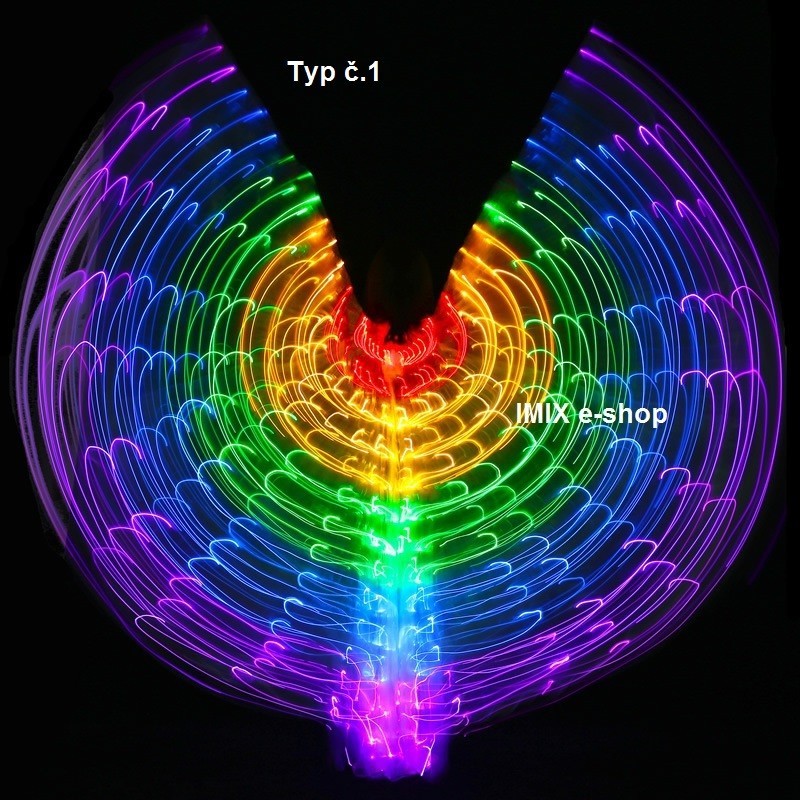 LED křídla ISIS s 300 diodami DUHOVÉ- 5 barev