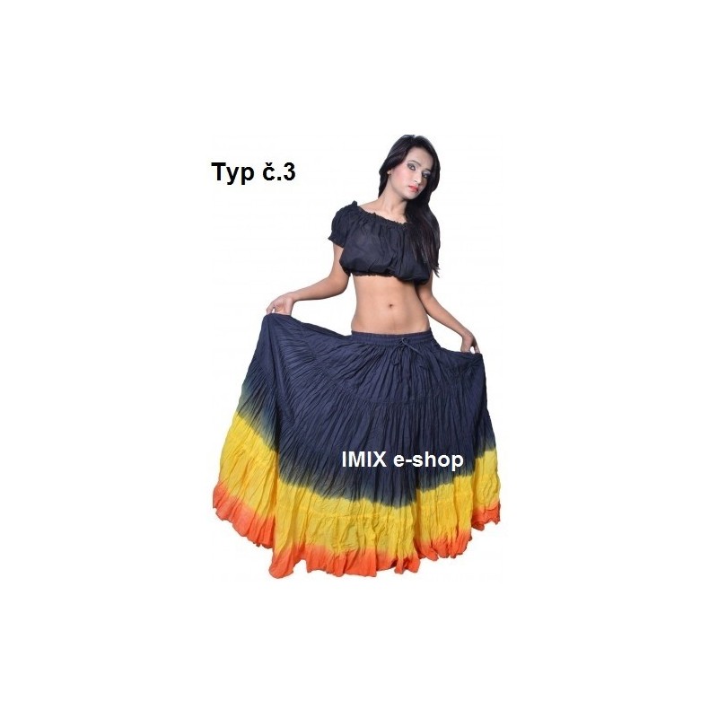 Široké sukně TRIBAL batika - obvod 10 metrů