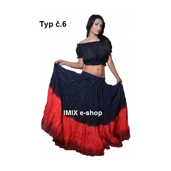 Široké sukně TRIBAL batika - obvod 10 metrů