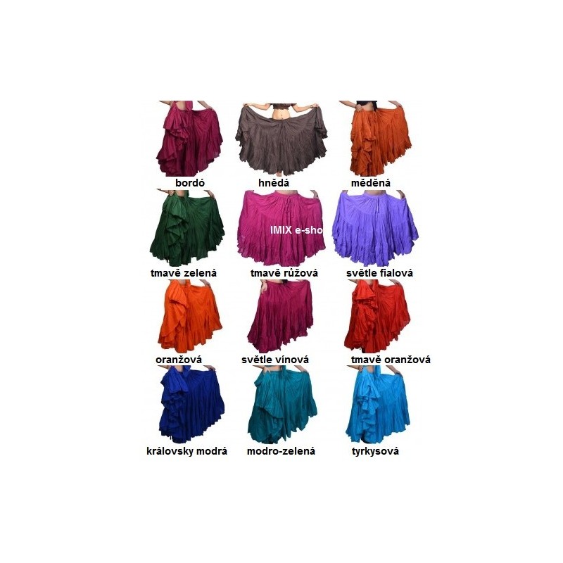 Široká sukně TRIBAL jednobarevná - 29 metrů Široká sukně TRIBAL jednobarevná - 29 metrů