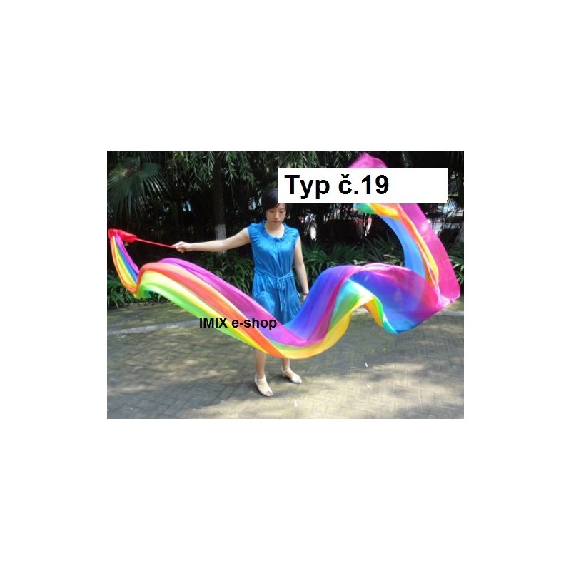 Taneční závoj na tyči mnohobarevný - 400x90 cm