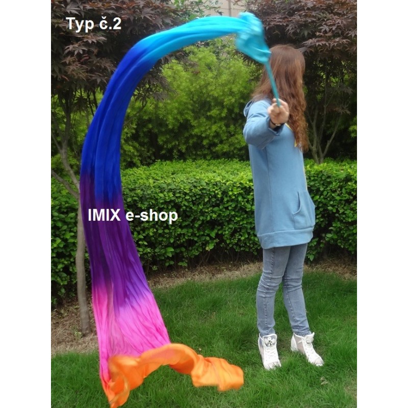 Taneční závoj na tyči mnohobarevný - 250x90 cm