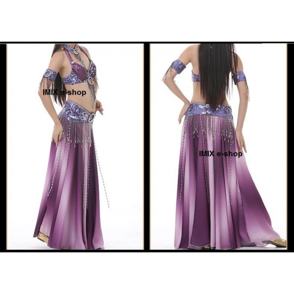 Taneční kostým Amirah s duhovou hedvábnou sukní