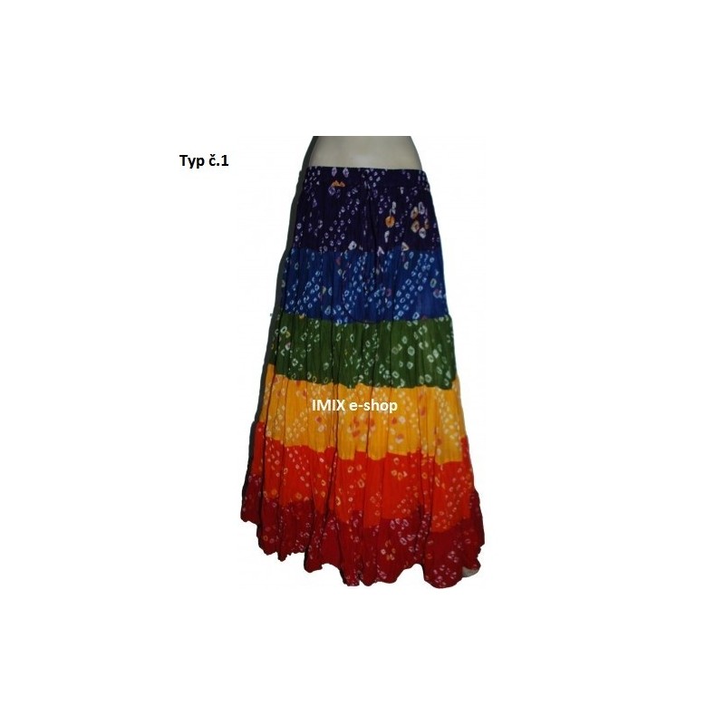 Puntikované bavlněné Tribal sukně BAREVNÉ - 23 m
