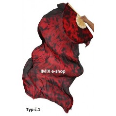 Hedvábné Profi vějíře - stříkaná batika