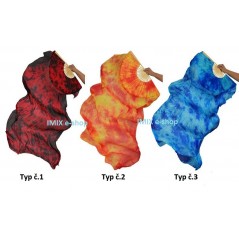 Hedvábné Profi vějíře - stříkaná batika