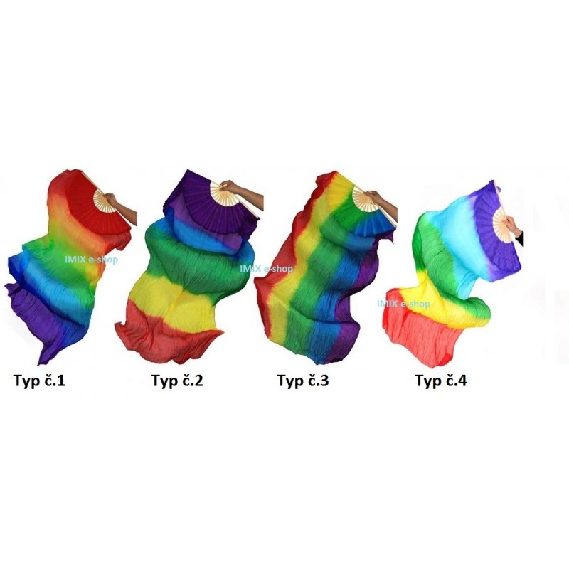 Hedvábné profi vějíře - MULTICOLOR