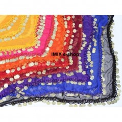 Trojúhelníkové indické penízkové šátky ANISAH se stříbrným