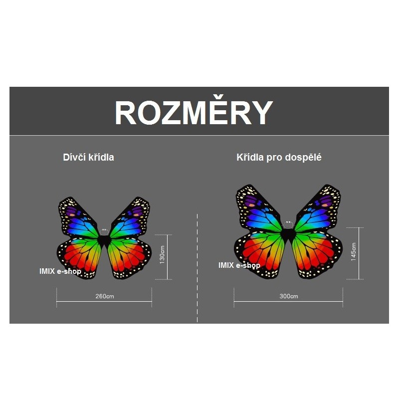 Dívčí Profi motýlí křídla z imitace hedvábí