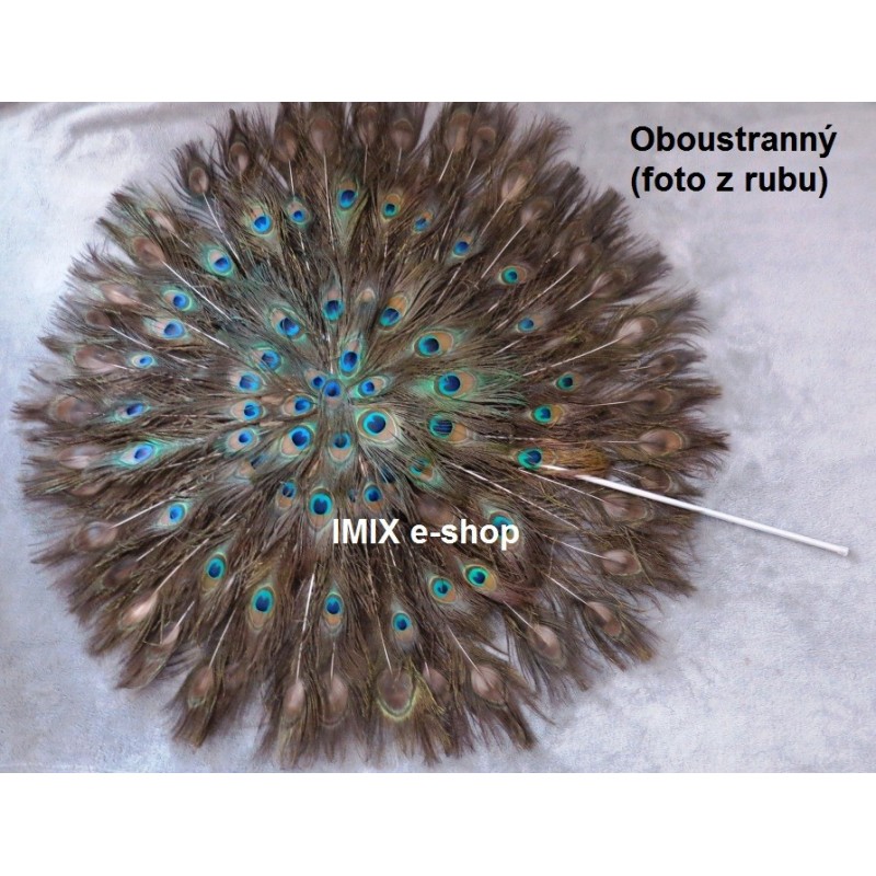 Obrovský paví kruhový vějíř z pavích pér