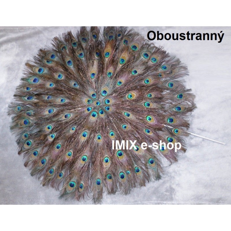 Obrovský paví kruhový vějíř z pavích pér
