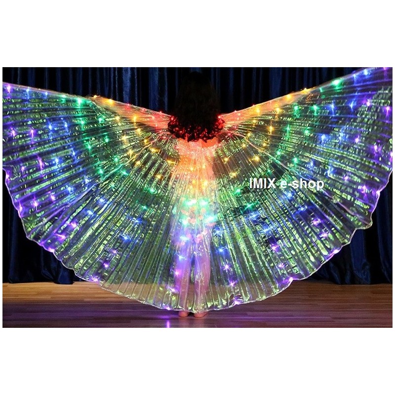 Dívčí LED křídla ISIS duhová