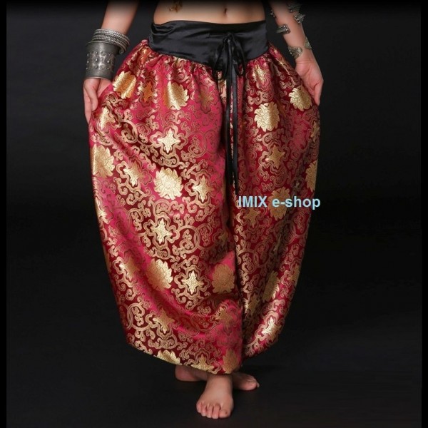 Sultánské brokátové Tribal Gothic kalhoty Aladinky č.2