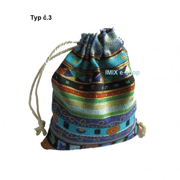 Boho bavlněný dárkový pytlíček / pytlík na činelky ETNO