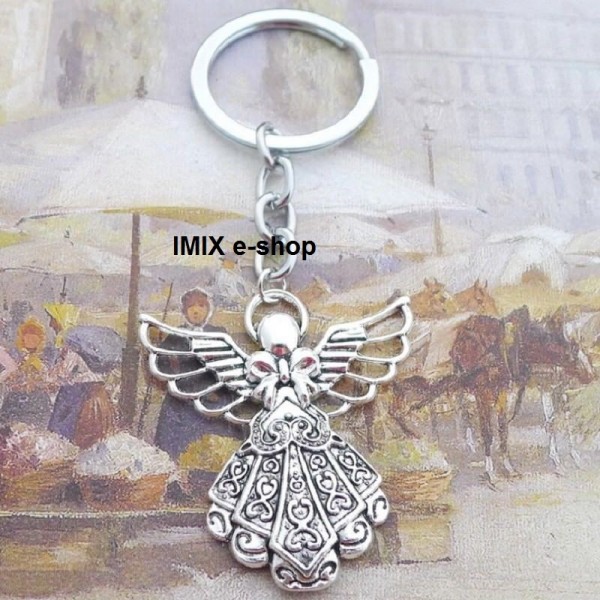 Přívěšek na klíče kovový Anděl pro ochranu