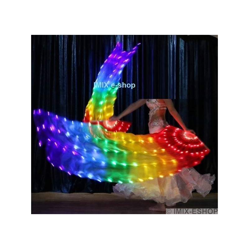 Dobíjecí LED hedvábné vějíře - MULTICOLOR