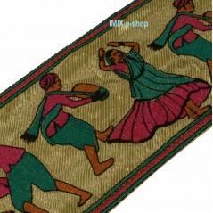 Vyšívaná borta, indický vyšívaný pás s tanečnicí č.10