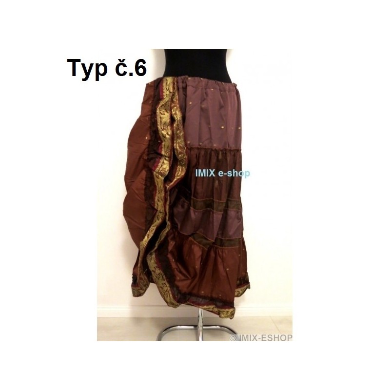 Hedvábná sukně volánová s kanýrem a stahovačkou