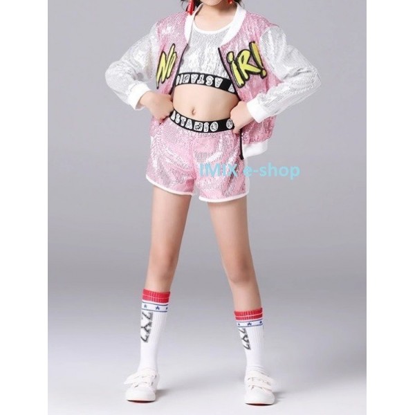 Dívčí moderní taneční kostým HIP HOP růžový