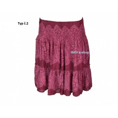 Etno krátká sukýnka s žabičkovým pasem - VÍCE BAREV