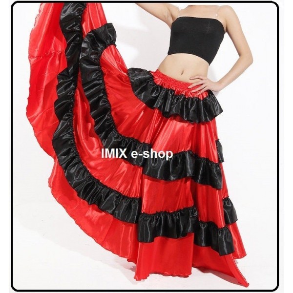 Flamenco Orient saténová sukně s volány Iris