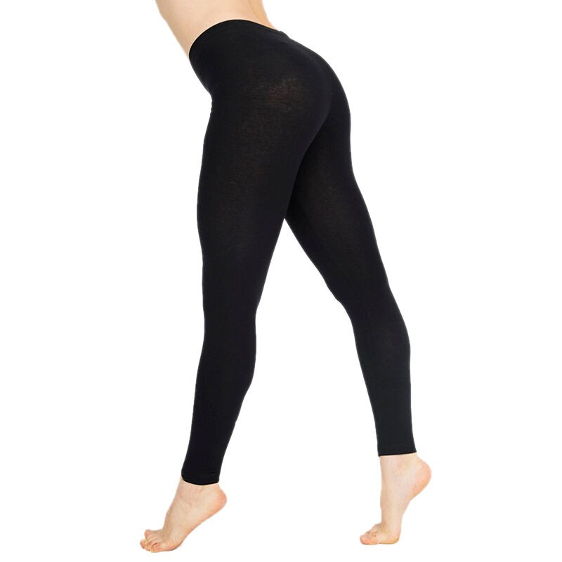 Cotton ultra thin dancing black leggings