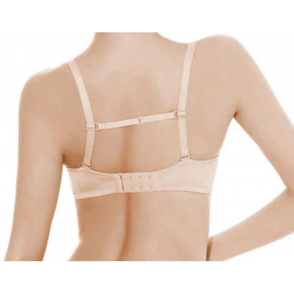 Connecting strap for sports bra adjustment