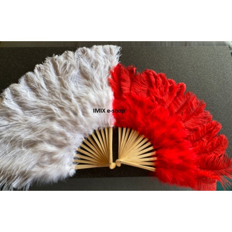 Medium ostrich feather fan height 60 cm