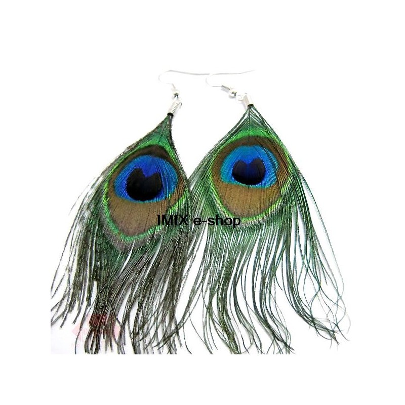 Náušnice PAVÍ PÉRA