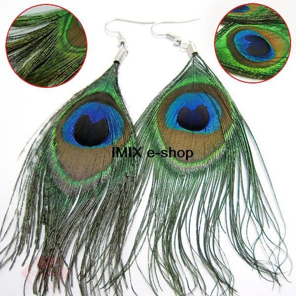 Náušnice PAVÍ PÉRA