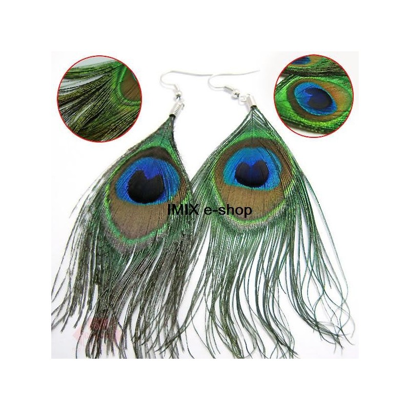 Náušnice PAVÍ PÉRA